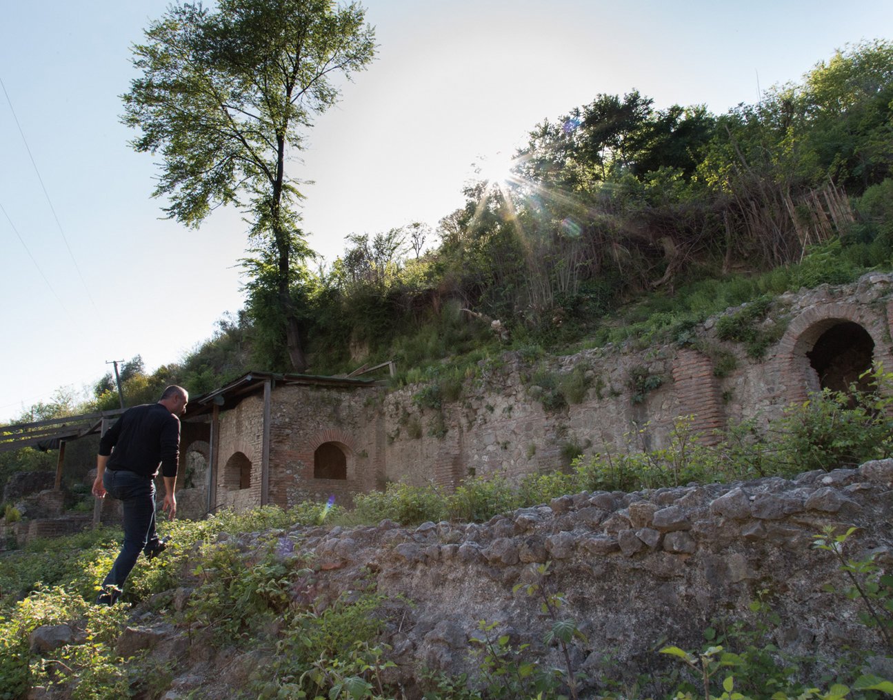 A Roman bath in Ad Quintum was discovered in 1968 under landslide debris.