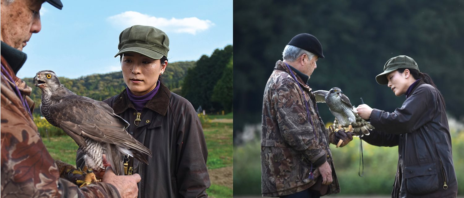 In a field outside Tokyo, Tagomori and Otsuka prepare a flight and, <em>top,</em>&nbsp;Tagomori sets his falcon to wing. Late last year Tagamori named Otsuka the 18th falcon master of the society whose practices were embraced for more than 1,200 years by the elite warriors known as&nbsp;<em>samurai.</em>