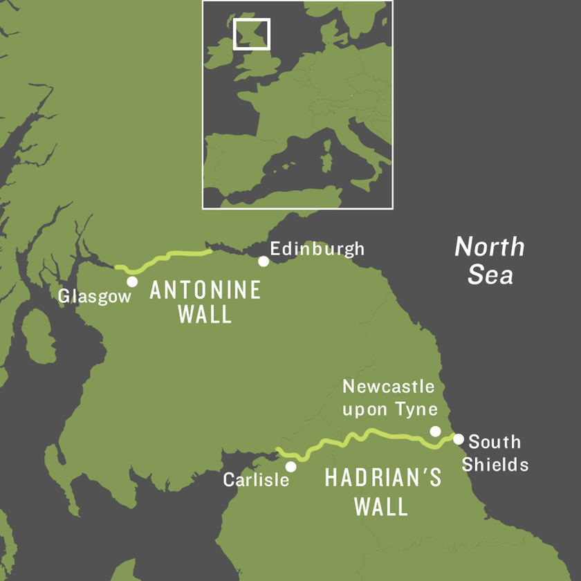 <p>Hadrian&rsquo;s Wall belted Britannia between what is now South Shields and Carlisle; the later Antonine Wall was about half the length of Hadrian&rsquo;s. Syrian archers served at both.</p>
