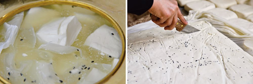 Nabulsi is a brined cheese with origins in the Palestinian city of Nablus. It can be made from goat or sheep milk, or a blend of both; it is also speckled with nigella seeds.