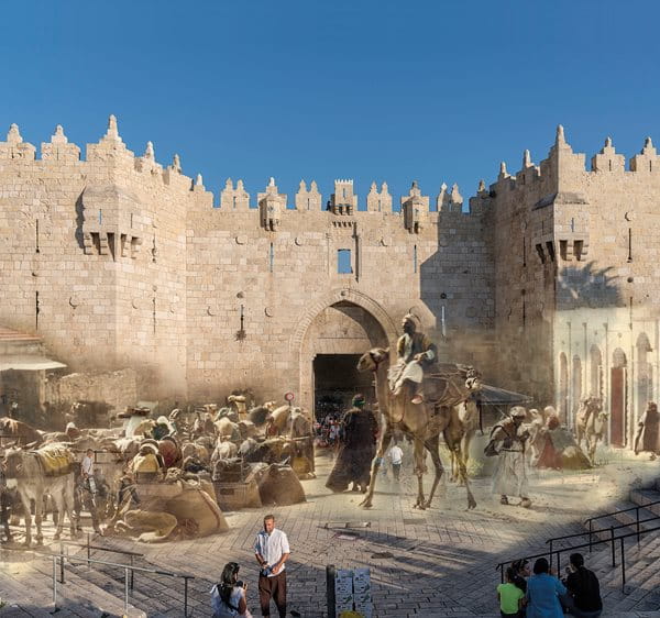 Jack Persekian, “Damascus Gate”, Gates of Jerusalem series, photographic collage/erasure, 60 x 60 cm.