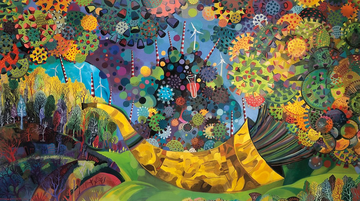 Almigdad Aidikhaiiry, “Clarion Call”, oil on canvas, 170 x 320 cm.