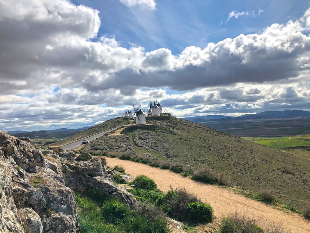 The countryside of the province Castile-La Mancha is known for molinos (windmills), such as these south of Toledo in Consuegra. 