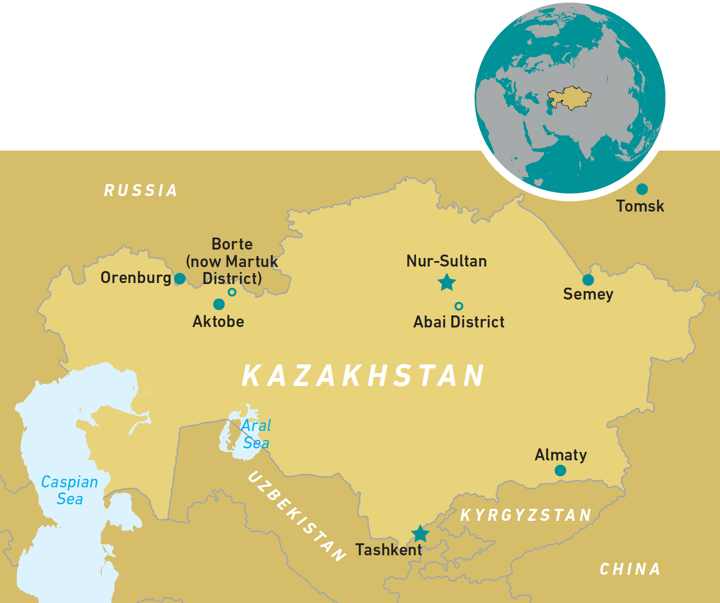 Map of Kazakhstan