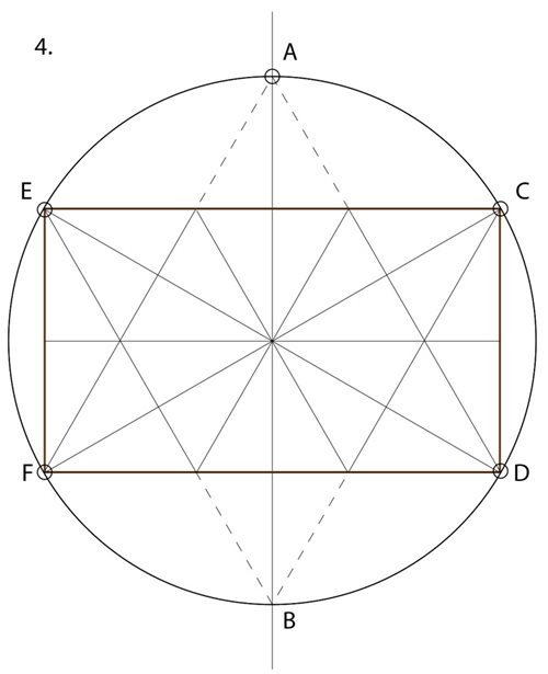 4. Add additional radial and diagonal lines, still as light guidelines.