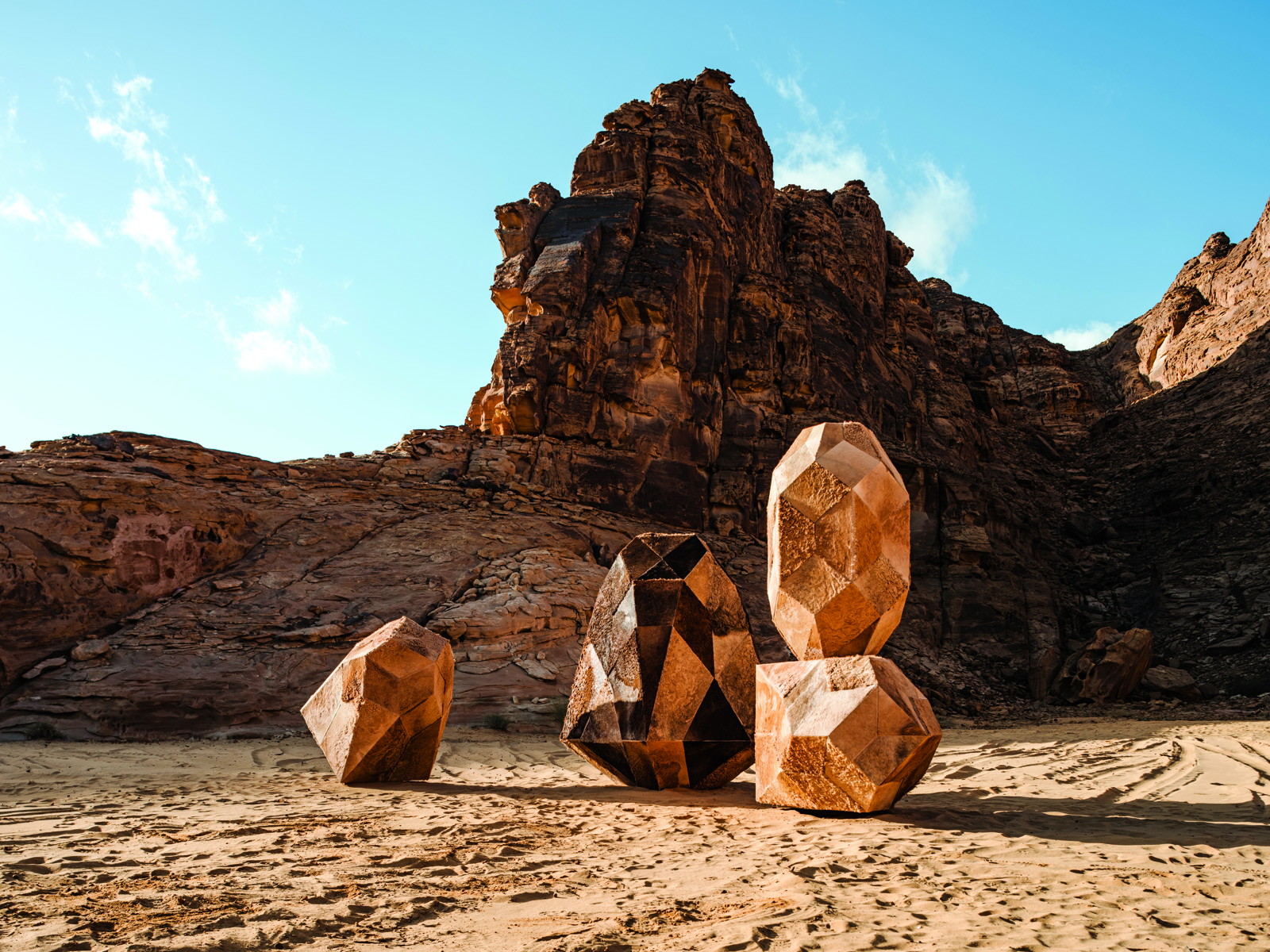 Zeinab Alhashemi’s “Camouflage 2.0” was inspired by the coloring of camels and their ability to blend in with the desert’s colors and shapes.