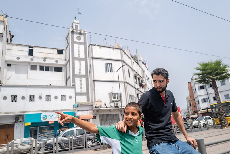 In the center of Derb Sultan, Halifi looks to where a local boy points toward his house. “True architecture reflects society and sets out to solve its problems,” he says. “People who don't know Casa," he adds, "may not know where the fiction ends and the reality begins." 