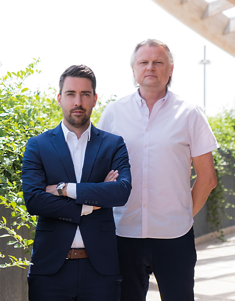 Matic Volk, commissioner general of the Republic of Slovenia for Expo 2020 Dubai (left), and Jurček Žmauc, director general of the Slovenia Pavilion (right).