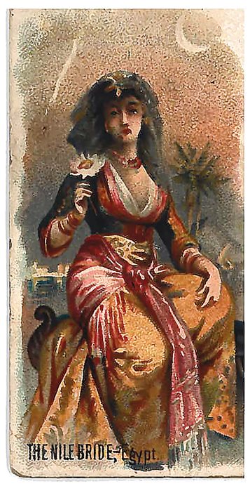 “The Nile Bride, Egypt.” Trading Card from the Holidays series that were issued in 1890. 