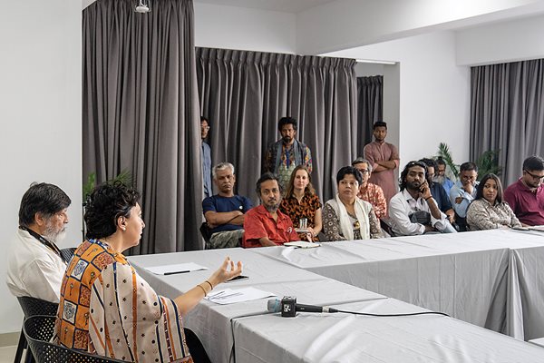 El Zein Khoury leads a discussion during the World Press Photo exhibition opening together with Shahidul Alam, managing director of Drik Picture Library. “World Press Photo is a hugely respected entity in global photojournalism,” says Alam. “Teaming up with them not only allows a synergy between these two impressive organizations but also signals a conscious move towards greater diversity and inclusion that photojournalism must embrace.”