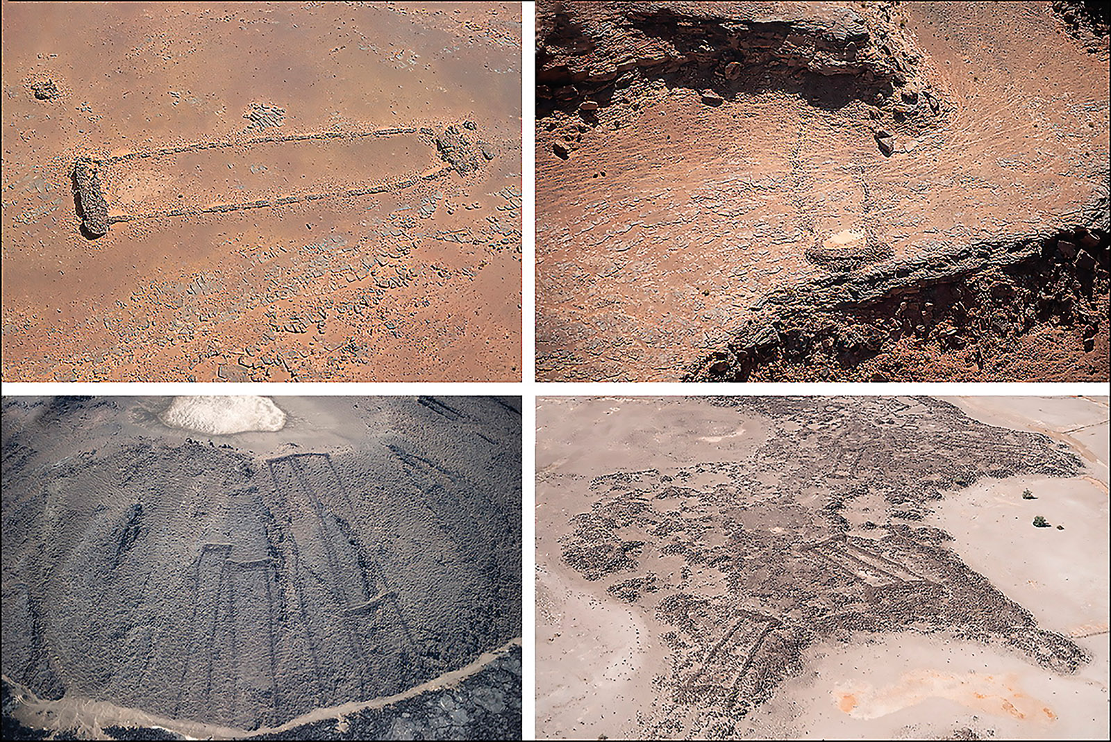 Mustatils vary in proportions, sites and orientations. Some were built singly and others in pairs or clusters that “may suggest that the very act of their construction was a kind of social bonding exercise,” notes Huw Groucutt of the Max Planck Institute.