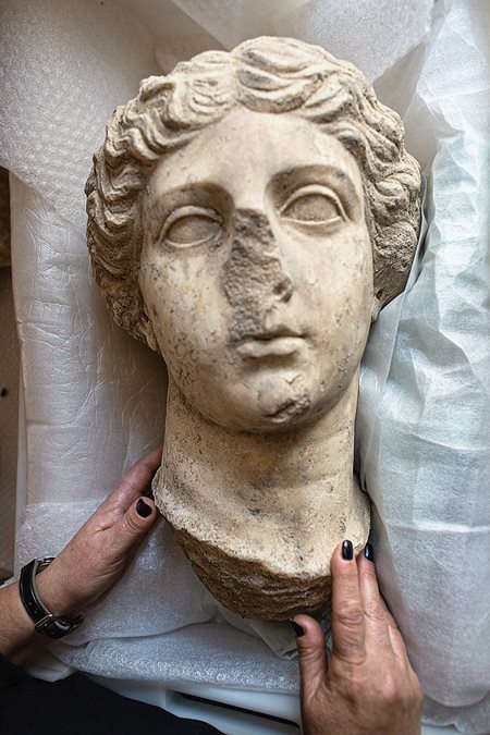 The head of a Roman statue is just one of the hundreds of thousands of excavated artifacts that are carefully tended in Mértola’s museums.