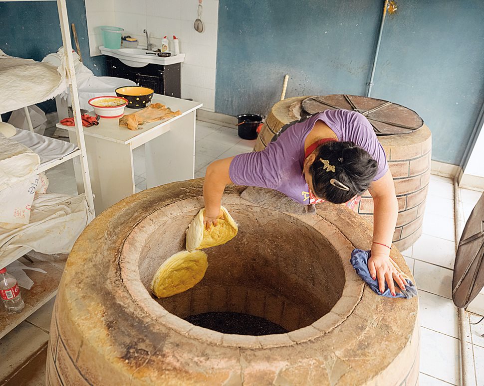 In the town of Ganja, tandir bread is made in a tandoor (mud) oven.