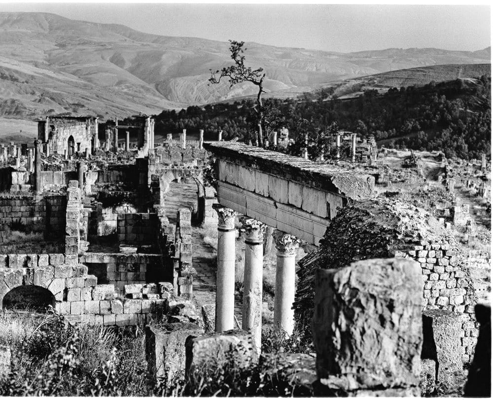 The ruins of Cuicul, a Roman city of an estimated 2,000 people built in the first century CE, lie on a hilltop in the mountains of northern Algeria.